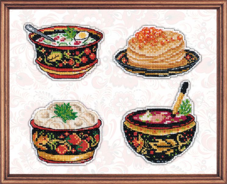 1081 Набор для вышивания ОВЕН "Русская кухня.Магнит"