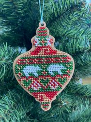 С042-01 Набор для вышивания "Ваза Мишкин Новый год", 10,5х7,5 см