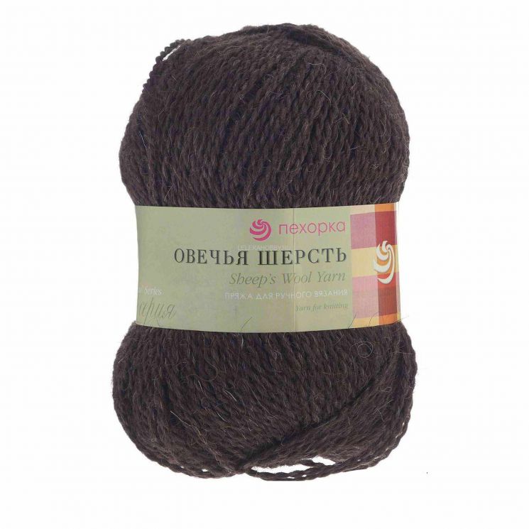 Пряжа ПЕХОРКА Овечья шерсть // 027 // 372 // Натуральный темно-серый