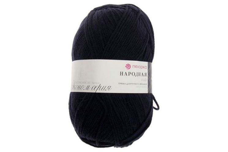 Пряжа ПЕХОРКА Народная // 081 // 04 // Темно-синий