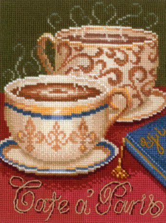 Набор для вышивания крестом СДЕЛАЙ СВОИМИ РУКАМИ "Кофе в Париже" К-21