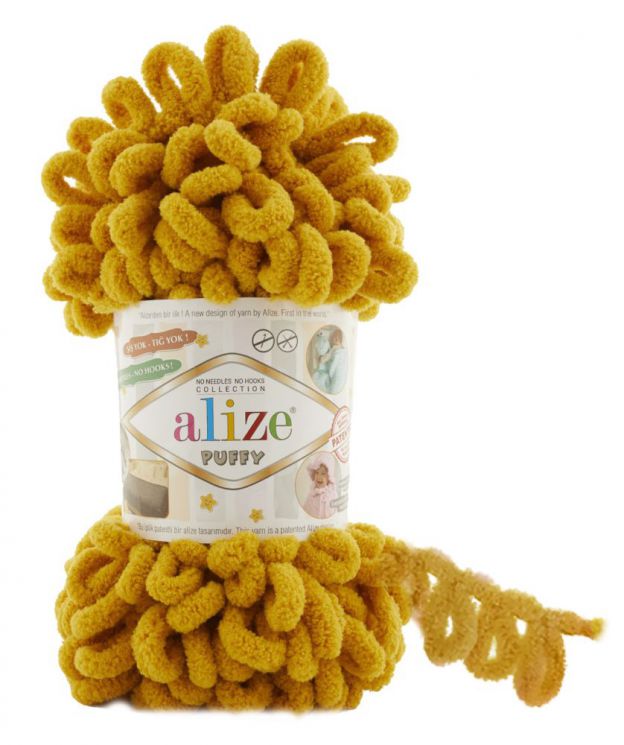 02 Пряжа Alize PUFFY - шафран