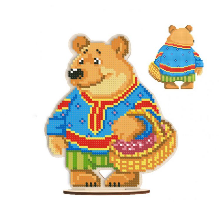 Набор для вышивания WoodStitch "Медведь",  16*14, SK-005