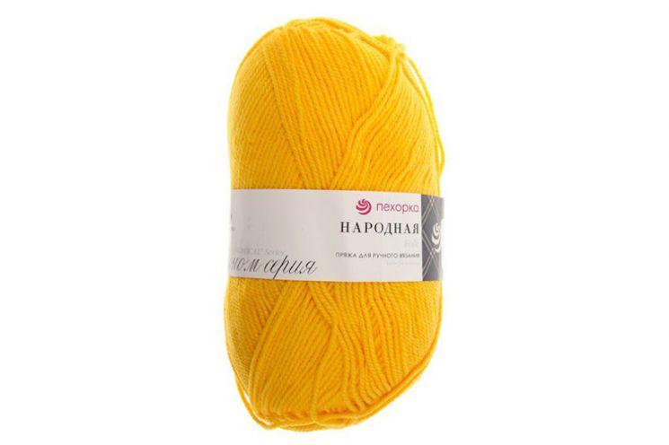 Пряжа ПЕХОРКА Народная // 081 // 118 // Подсолнух