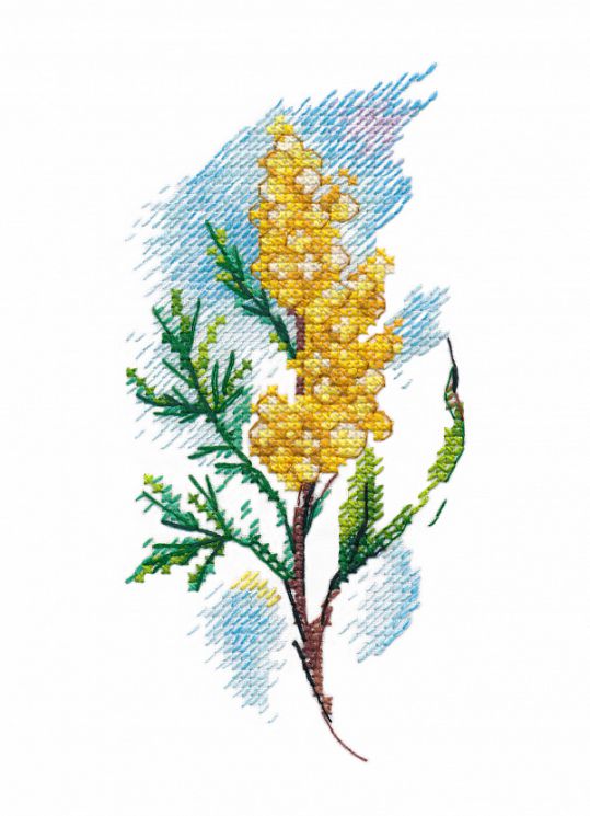 1420 Набор для вышивания Овен "Веточка мимозы"