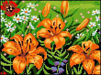 Набор для вышивания крестом ГЕЛИОС  "Лилии" Ц-06