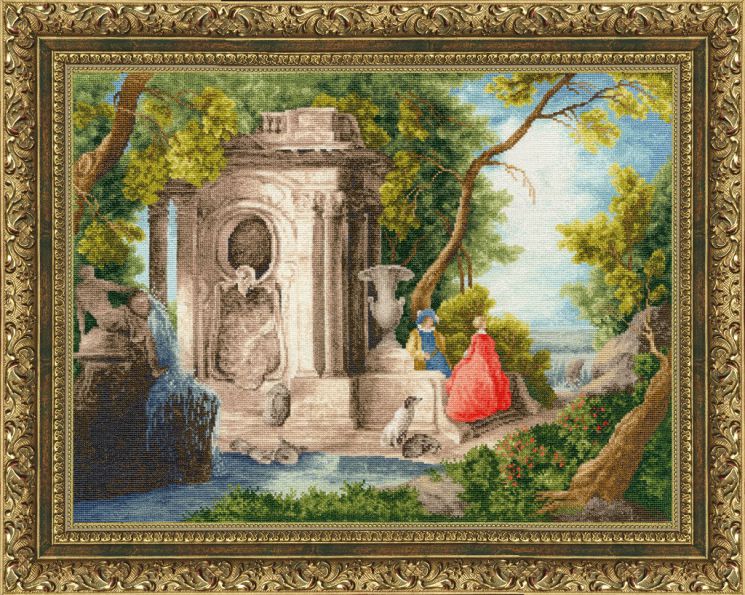 МК-056 Набор для вышивания Золотое Руно "Сцена в парке 1740 г."