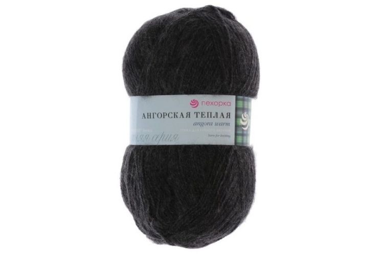 Пряжа ПЕХОРКА Ангорская тёплая // 100 // 02 // Черный