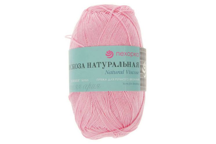Пряжа ПЕХОРКА Вискоза натуральная // 010 // 20 // Розовый