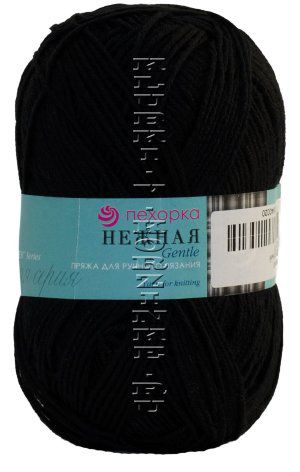 Пряжа ПЕХОРКА Нежная // 054 // 02 // Черный