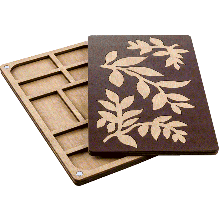 Органайзер для бисера с деревянной крышкой ВОЛШЕБНАЯ  СТРАНА FLZB-061 12*19.5см, 11 ячеек