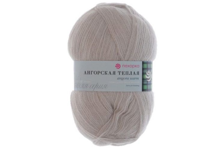 Пряжа ПЕХОРКА Ангорская тёплая // 100 // 08 // Светло-серый