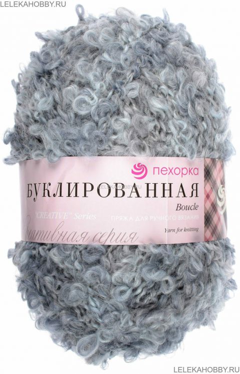 Пряжа ПЕХОРКА Буклированная // 080 // 1116 М // Серый меланж