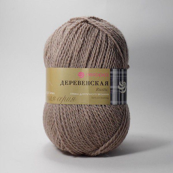 Пряжа ПЕХОРКА Деревенская // 057 // 388 // Темная верба
