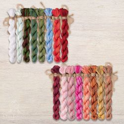 НМул-КР200-3322 Набор ниток OwlForest для схемы «Комнатные растения» (DMC) 28, 32, 36, 40 каунт в 2 нити