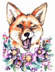 GX26960 Картина по номерам Paintboy "Лисичка в цветах"