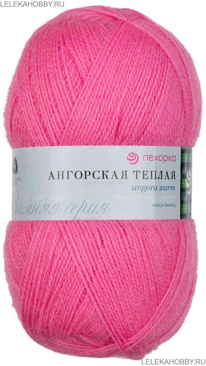 Пряжа ПЕХОРКА Ангорская тёплая // 100 // 11 // Ярко-розовый