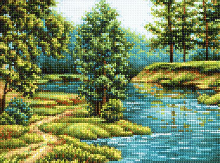 БСА3-162 Алмазная мозаика ТМ Наследие "Лесная речка"