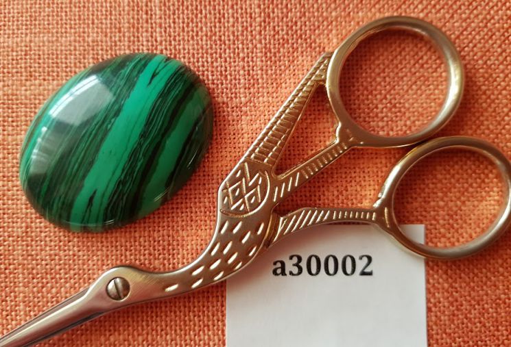 Магнит для игл (Кабошон, малахит (искусственный) овал) 30*40*8мм. а30002