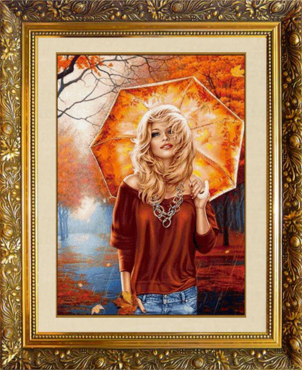 F-229 Алмазная мозаика МИЛАТО "Осенняя прогулка"