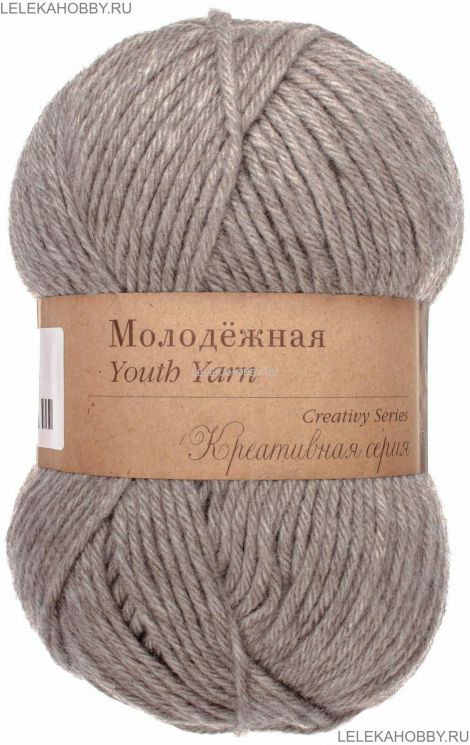 Пряжа ПЕХОРКА Молодёжная // 092 // 371 // Натуральный серый