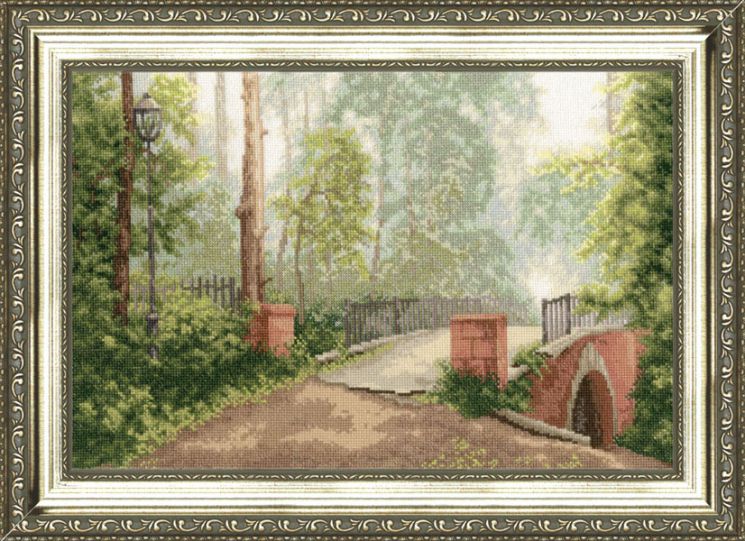 00-006 Набор для вышивания Золотое Руно "Мост в старом парке" по картине Е. Бурмакина