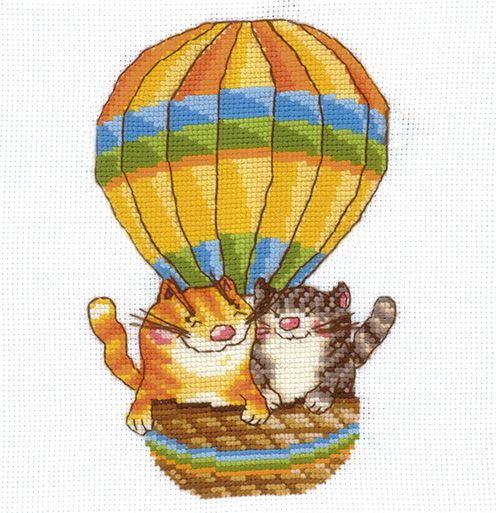 Набор для вышивания крестом СДЕЛАЙ СВОИМИ РУКАМИ "На воздушном шаре" Н-13