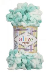 5920 Пряжа PUFFY COLOR - мята принт