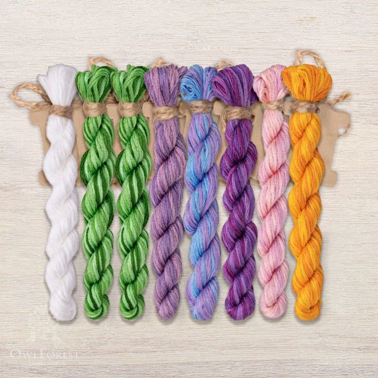 Набор ниток OwlForest для схемы «Ирисы» (DMC) 28 каунт в 3 нити НМул-И183-3283