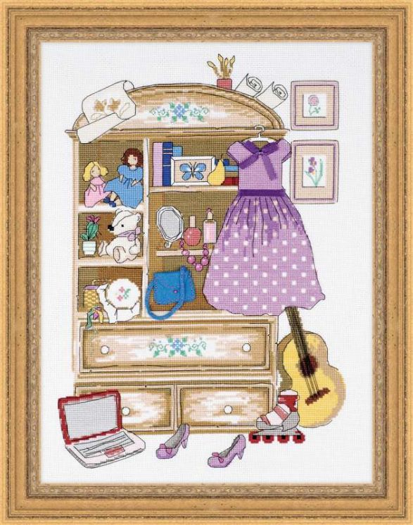 Набор для вышивания Риолис "Шкафчик для девочки" 1373