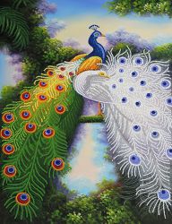 КБ-207 Схема для вышивания бисером ТМ Наследие "Пара павлинов"