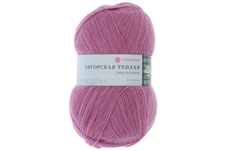 Пряжа ПЕХОРКА Ангорская тёплая // 100 // 29 // Розовая сирень
