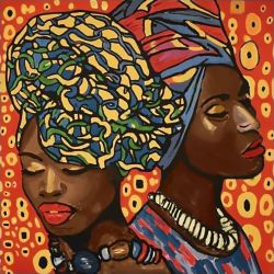 Ag 581 Алмазная мозаика Гранни "Африканская мода"