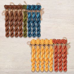 НМул-ИМП167-3283-5 Набор ниток OwlForest для схем «Индейские мотивы» (DMC) 5 цветов «Пирамида» 28 каунт в 3 нити