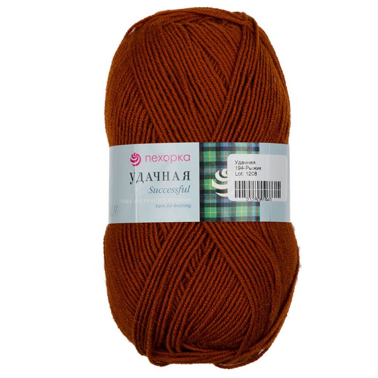 Пряжа ПЕХОРКА Удачная // 078 // 194 // Рыжик