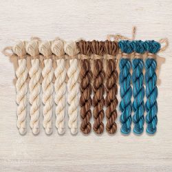 НМул-ИМП167-3322-3 Набор ниток OwlForest для схем «Индейские мотивы» (DMC) 3 цвета «Пирамида» 32 каунт в 2 нити