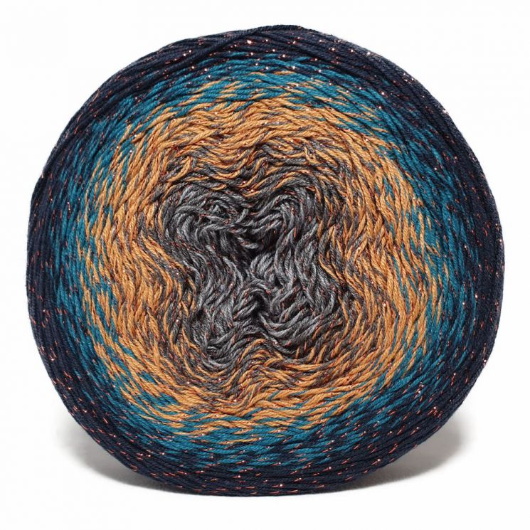 Пряжа Flowers Moonlight 3263 Темный джинс/желтый/серый