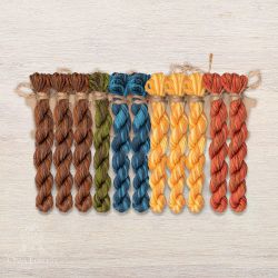 НМул-ИМП167-3322-5 Набор ниток OwlForest для схем «Индейские мотивы» (DMC) 5 цветов «Пирамида» 32 каунт в 2 нити