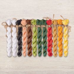 НМул-М186-3282 Набор ниток OwlForest для схемы «Матрешки» (DMC) 28 каунт в 2 нити