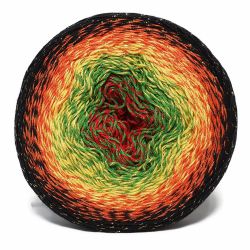 Пряжа Flowers Moonlight 3267 Черный/оранжевый/зеленый