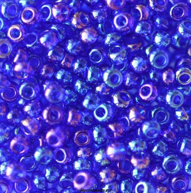 Бисер Preciosa 61300 прозрачный радужный синий
