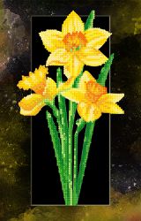 БСА3-177 Алмазная мозаика ТМ Наследие "Нарциссы в рамке"