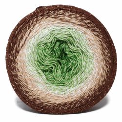 Пряжа Flowers Moonlight 3272 Коричневый/белый/салатовый/зеленый