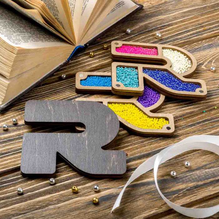 Органайзер для бисера "Алфавит" ВОЛШЕБНАЯ СТРАНА,  FLZB-165(R), 10х9см