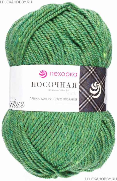 Пряжа ПЕХОРКА Носочная // 044 // 09 // Зеленое яблоко