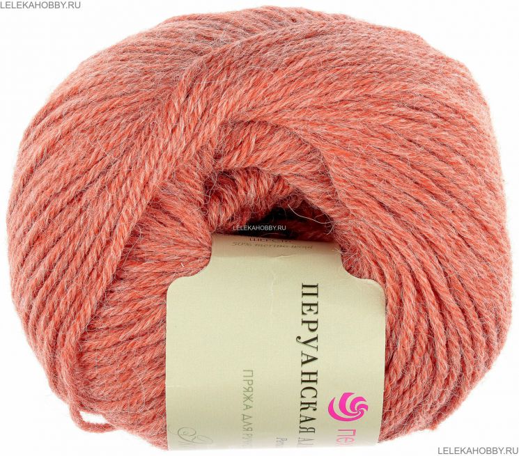 Пряжа ПЕХОРКА Перуанская альпака // 049 // 878 // Терракотовый меланж